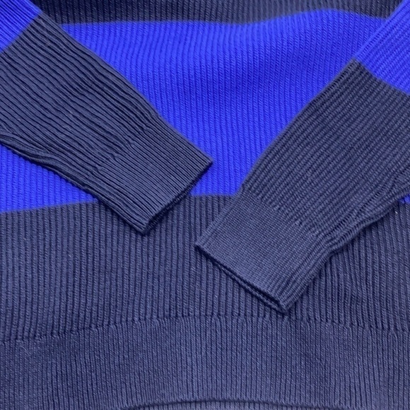 Express Blue Striped Cowl Neck Cotton Sweater NWT - Picture 6 of 7